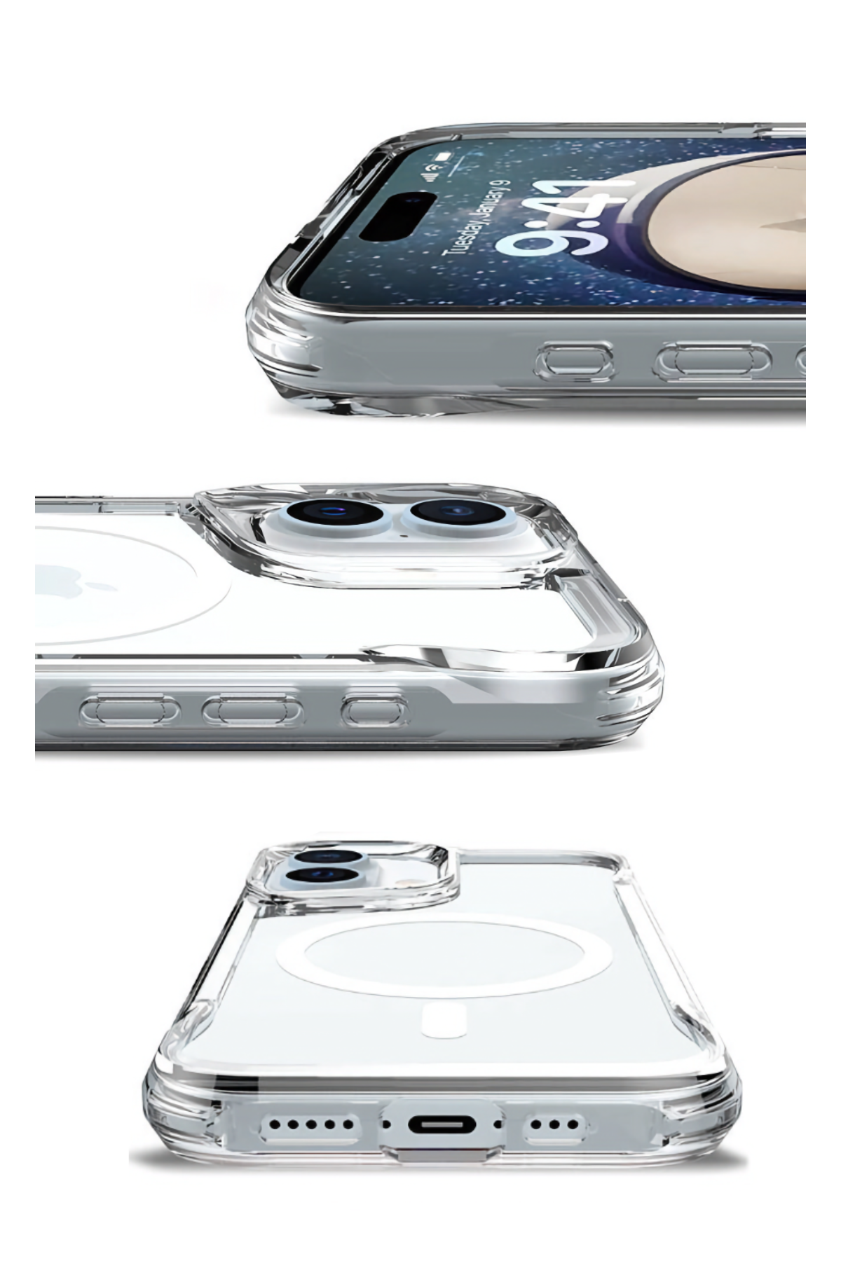 Artoncase Apple iPhone 16 Plus Magsafe Uyumlu Shield Şeffaf Kılıf Artoncase