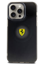 Ferrari iPhone 15 Pro Max Magsafe Uyumlu Dots Silikon Kılıf Siyah Ferrari