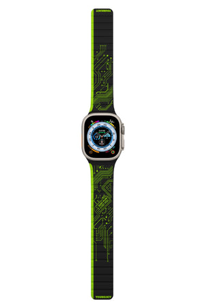 Youngkit Apple Watch Uyumlu Manyetik Mıknatıslı Futuristic Kordon Yeşil