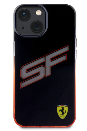 Ferrari iPhone 15 Uyumlu Gradient SF Silikon Kılıf Siyah