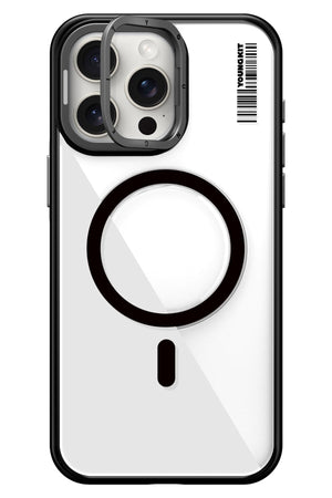 Youngkit Crystal Grid iPhone 14 Pro Max Magsafe Uyumlu Kılıf Siyah