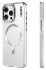 Youngkit Crystal Grid iPhone 14 Pro Max Magsafe Uyumlu Kılıf Gümüş Youngkit