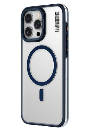 Youngkit Crystal Grid iPhone 15 Pro Max Magsafe Uyumlu Kılıf Mavi