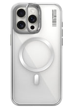 Youngkit Crystal Grid iPhone 15 Pro Max Magsafe Uyumlu Kılıf Gümüş Youngkit
