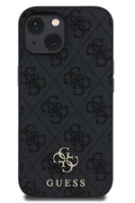 Guess Classic 4G Logolu iPhone 14 Magsafe Uyumlu Kılıf Siyah Guess