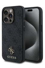 Guess Classic 4G Logolu iPhone 14 Pro Max Magsafe Uyumlu Kılıf Siyah Guess
