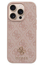 Guess Classic 4G Logolu iPhone 16 Pro Magsafe Uyumlu Kılıf Pembe Guess