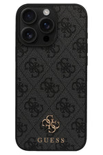 Guess Classic 4G Logolu iPhone 16 Pro Max Magsafe Uyumlu Kılıf Siyah Guess