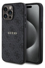 Guess iPhone 14 Pro Max Magsafe Uyumlu 4G Desenli Kılıf Siyah Guess