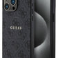 Guess iPhone 15 Pro Magsafe Uyumlu 4G Desenli Kılıf Siyah