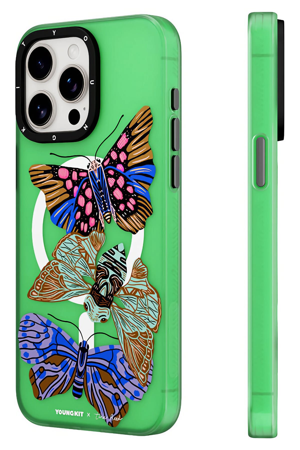 Youngkit Huagu iPhone 14 Pro Max Magsafe Uyumlu Kılıf Yeşil