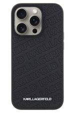 Karl Lagerfeld iPhone 15 Pro Uyumlu Kapitone Kılıf Siyah Karl Lagerfeld