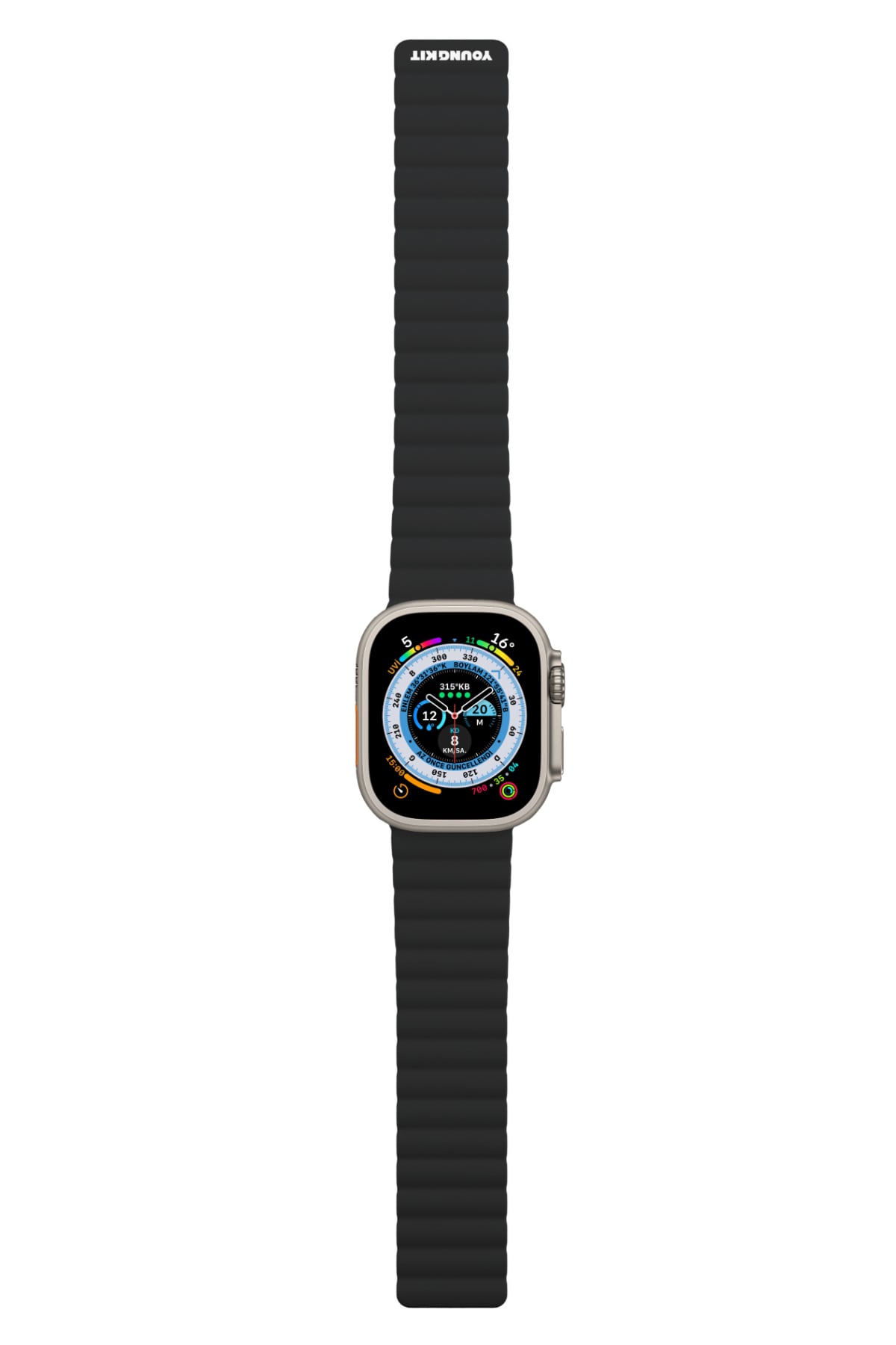 Youngkit Apple Watch Uyumlu Manyetik Mıknatıslı Minimalist Kordon Siyah  Youngkit