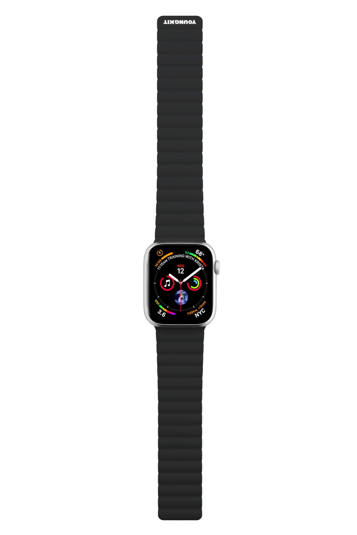 Youngkit Apple Watch Uyumlu Manyetik Mıknatıslı Minimalist Kordon Siyah  Youngkit