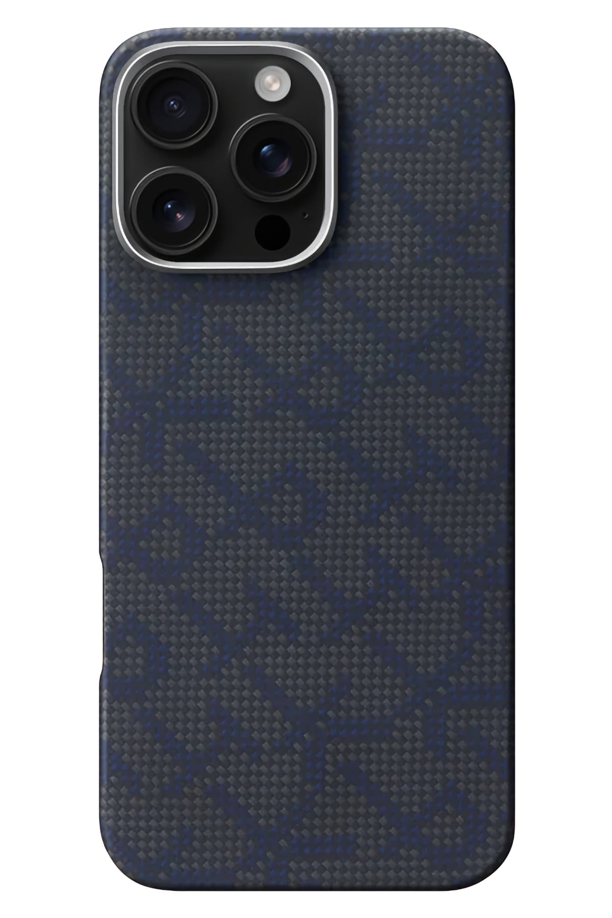 Pitaka Monogram iPhone 16 Pro MagSafe Uyumlu Aramid Fiber Kılıf Mavi Siyah Pitaka