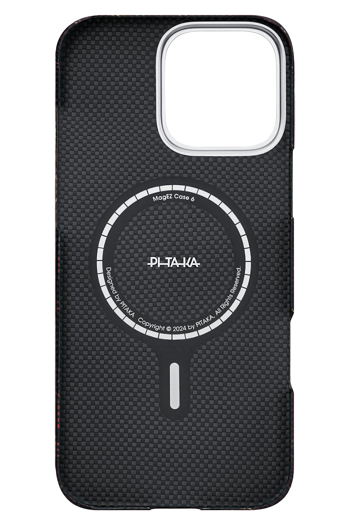 Pitaka Monogram iPhone 16 Pro MagSafe Uyumlu Aramid Fiber Kılıf Mavi Siyah Pitaka