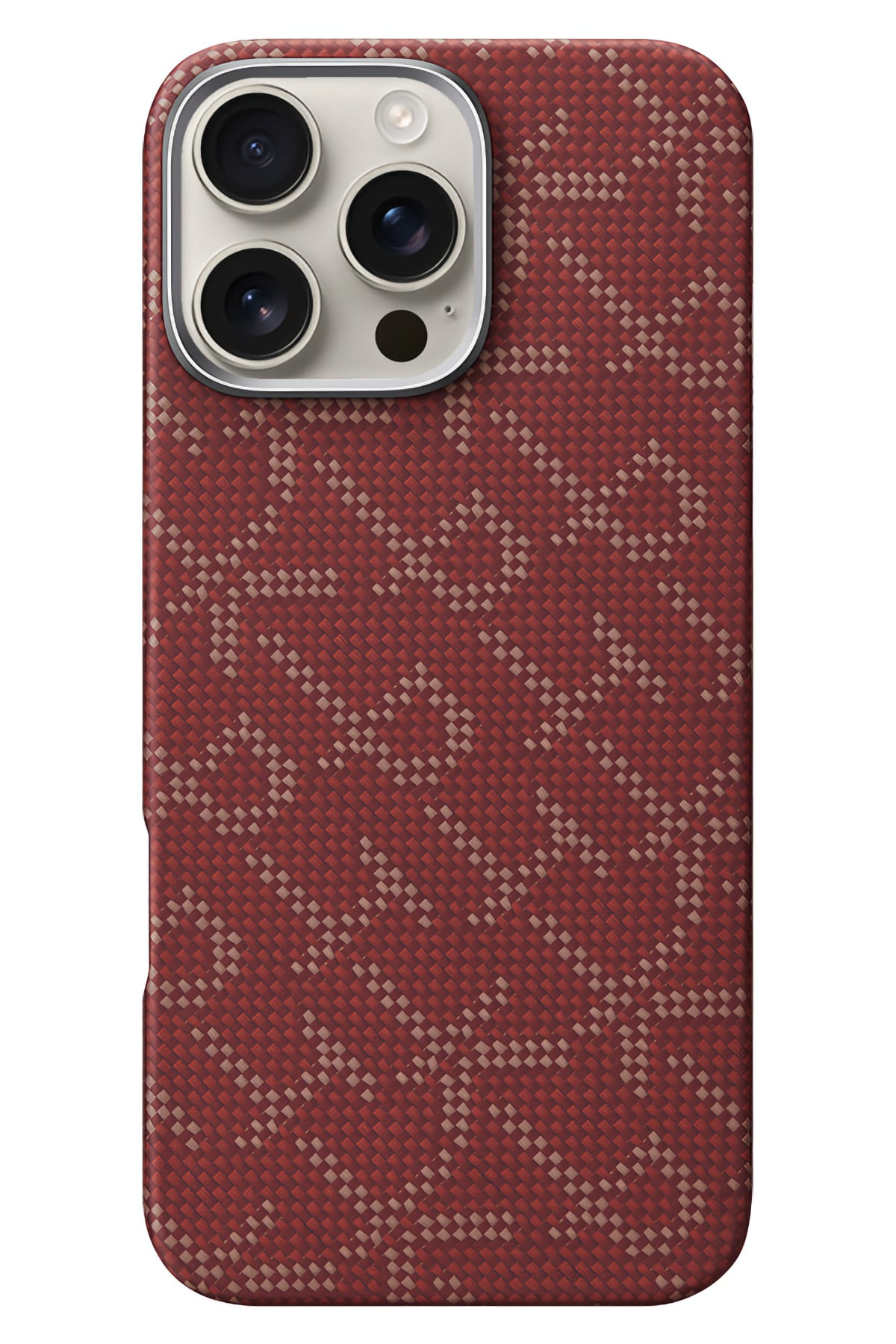 Pitaka Monogram iPhone 16 Pro Max MagSafe Uyumlu Aramid Fiber Kılıf Kırmızı Pitaka