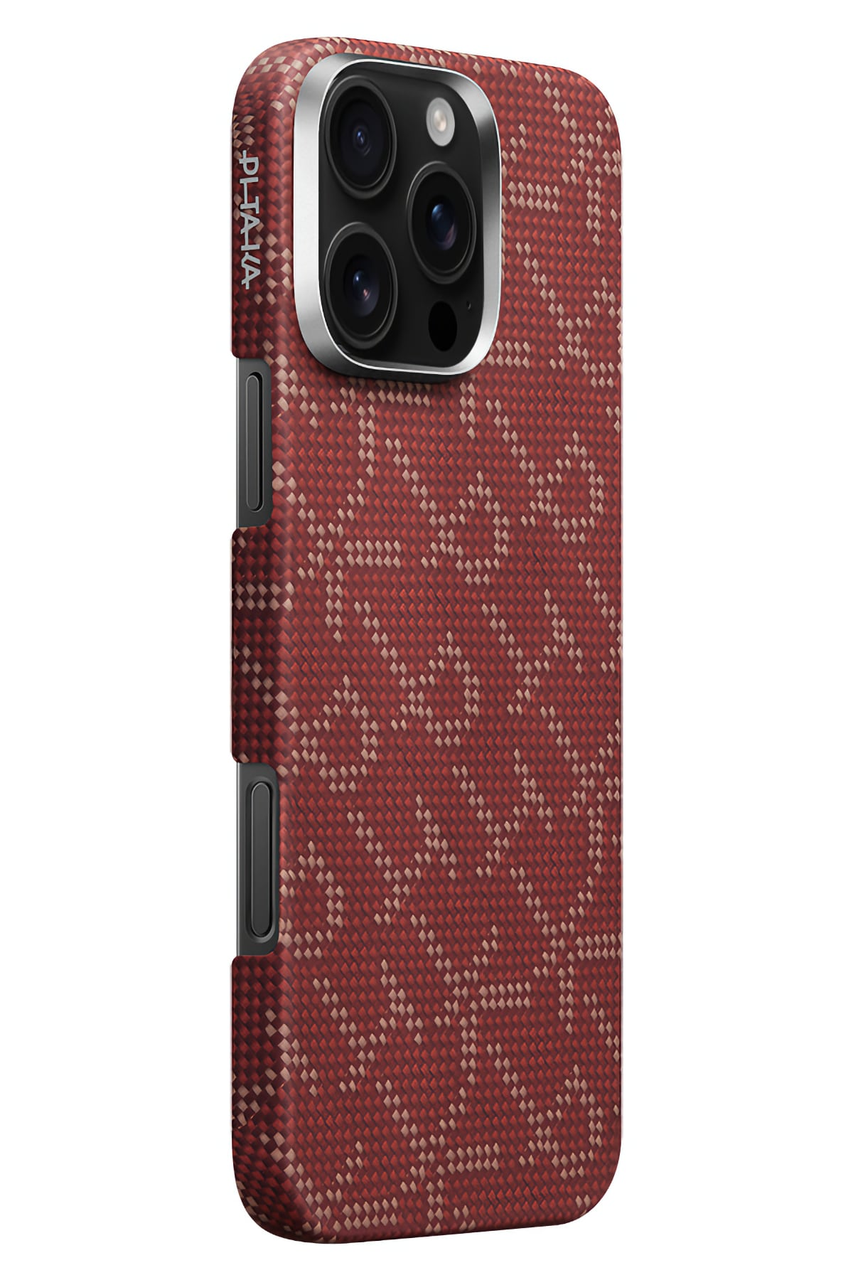 Pitaka Monogram iPhone 16 Pro Max MagSafe Uyumlu Aramid Fiber Kılıf Kırmızı Pitaka