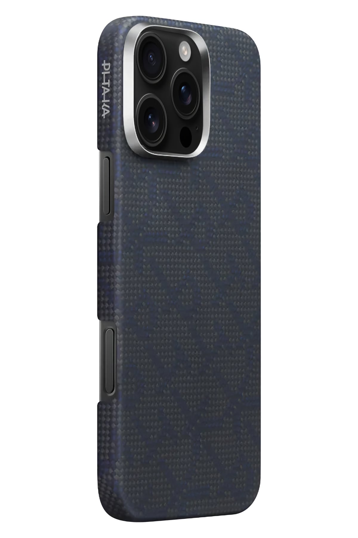 Pitaka Monogram iPhone 16 Pro Max MagSafe Uyumlu Aramid Fiber Kılıf Mavi Siyah Pitaka