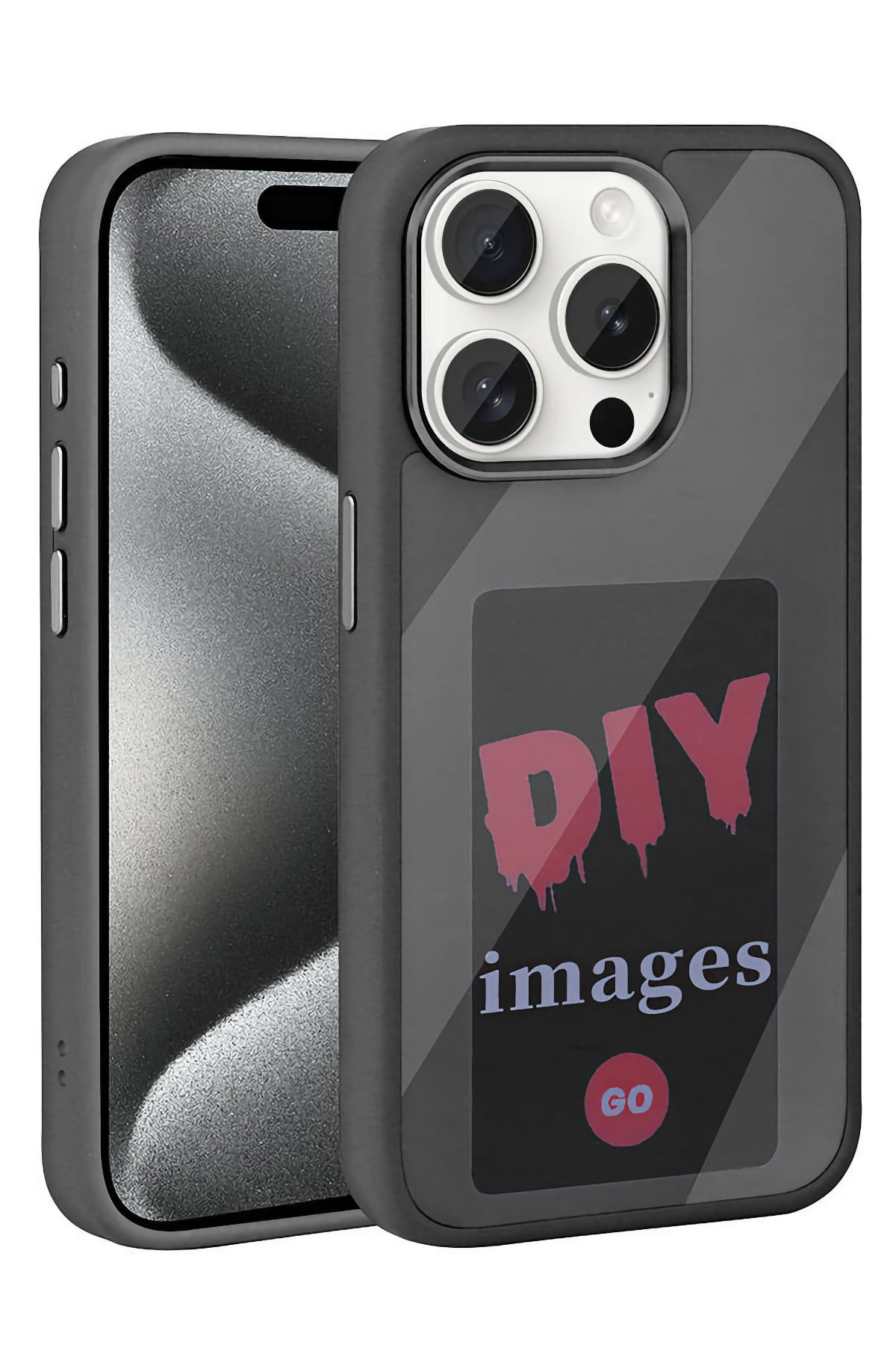 Apple iPhone 14 Pro uyumlu Nfc Resim Yansıtmalı Kılıf Siyah