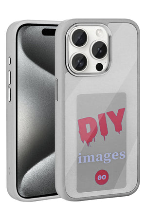 Apple iPhone 14 Pro Max uyumlu Nfc Resim Yansıtmalı Kılıf Gri