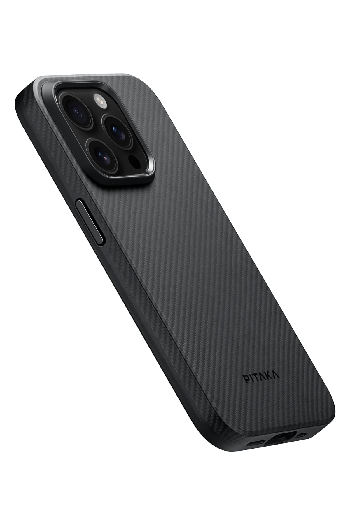 Pitaka Classic Military-Grade iPhone 15 Pro Max MagSafe Uyumlu 600D Aramid Fiber Kılıf Siyah  Pitaka