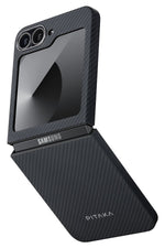 Pitaka Classic Ultra Slim Galaxy Z Flip 6 MagSafe Uyumlu Aramid Fiber Kılıf Siyah Pitaka