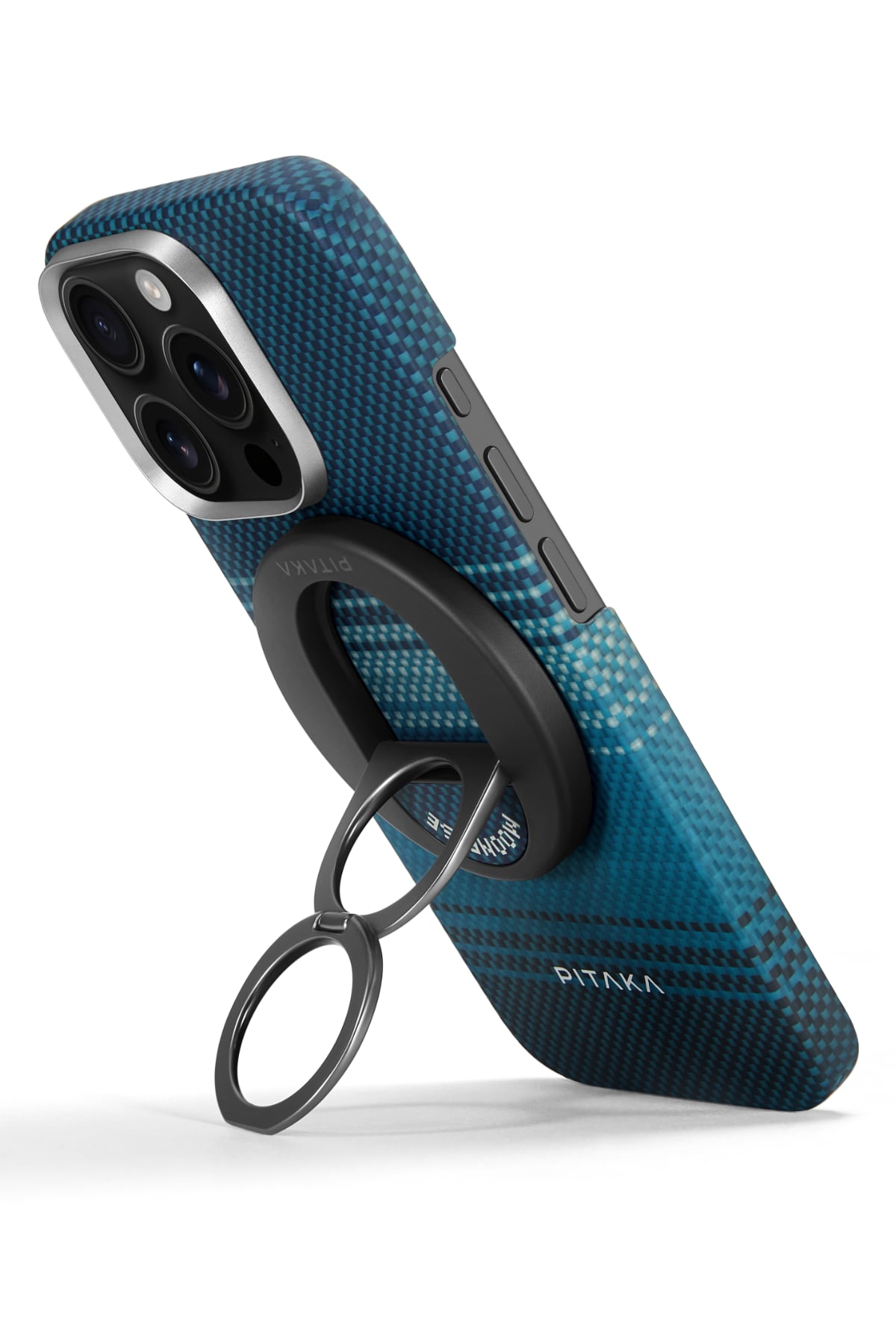 Pitaka Tactile Woven Yüzük Standlı iPhone 16 Pro MagSafe Uyumlu Aramid Fiber Kılıf Moonrise  Pitaka