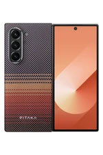 Pitaka Tactile Woven Galaxy Z Fold 6 MagSafe Uyumlu Aramid Fiber Kılıf Sunset Pitaka