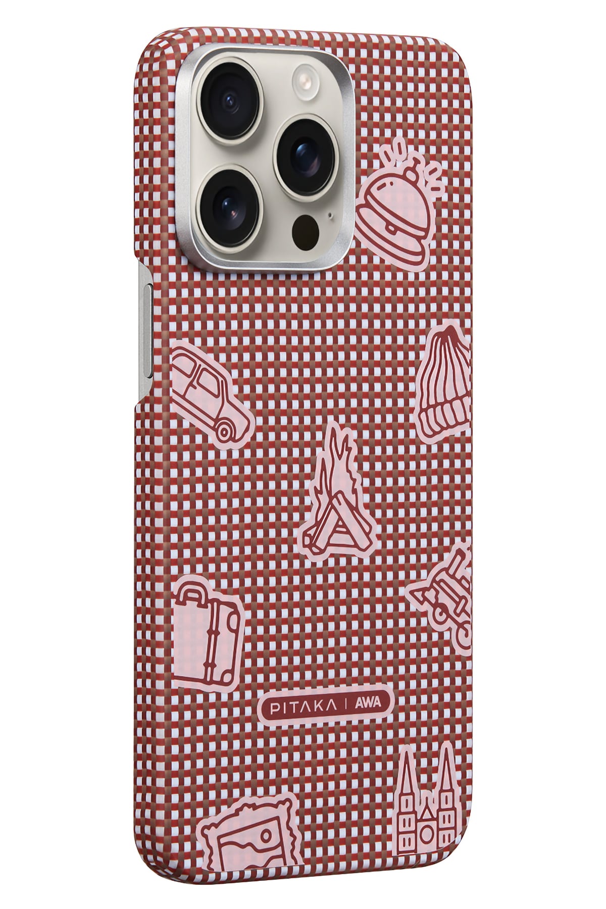 Pitaka Ultra Slim AWA iPhone 15 Pro MagSafe Uyumlu 600D Aramid Fiber Kılıf Bonfire  Pitaka