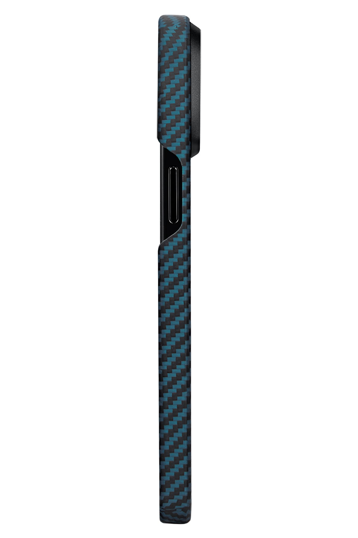 Pitaka Ultra Slim iPhone 15 Pro MagSafe Uyumlu Aramid Fiber Kılıf Black Blue Twill  Pitaka