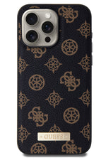 Guess iPhone 15 Pro Magsafe Uyumlu Metal Plate Kılıf Siyah Guess
