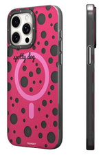 Youngkit Polka Dots iPhone 14 Pro Magsafe Uyumlu Kılıf Pembe Youngkit
