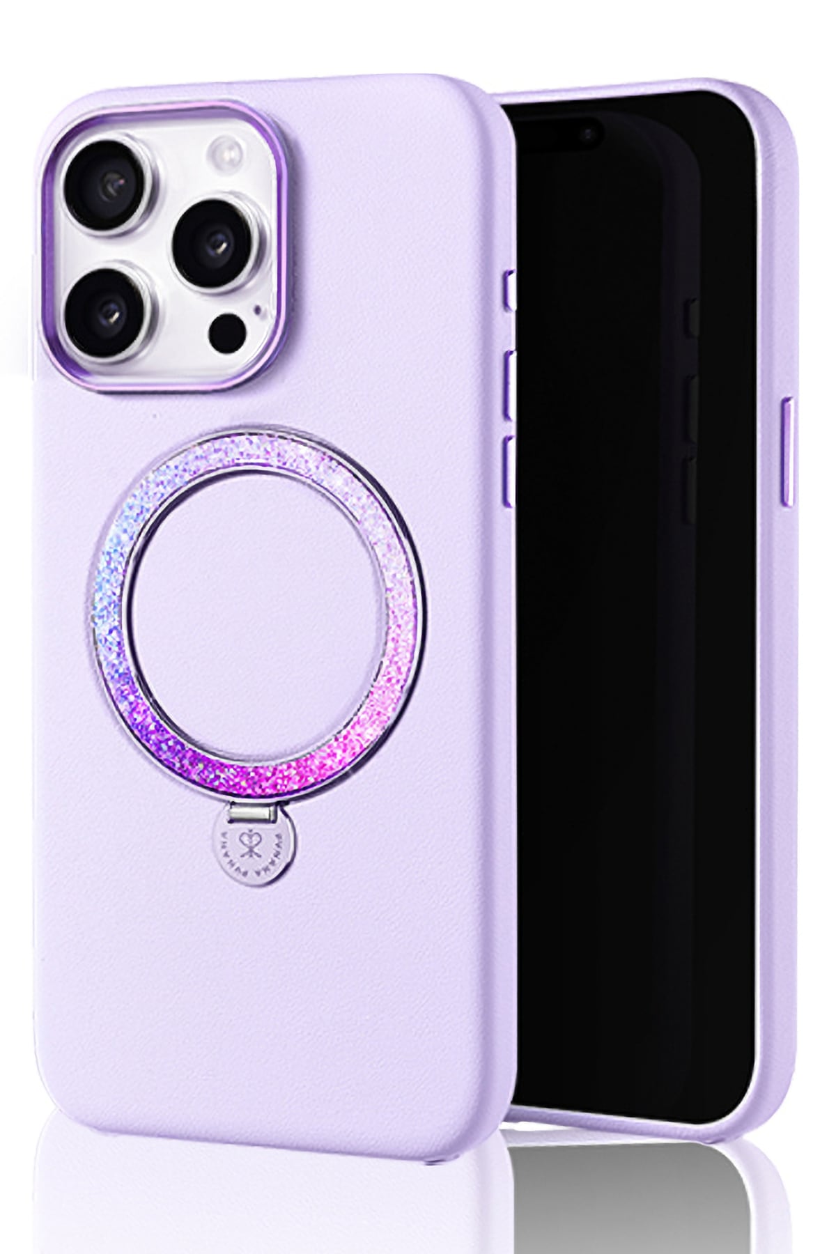 Pynana Dancing Circle iPhone 14 Pro Standlı Kılıf Magsafe Uyumlu Lila Pynana