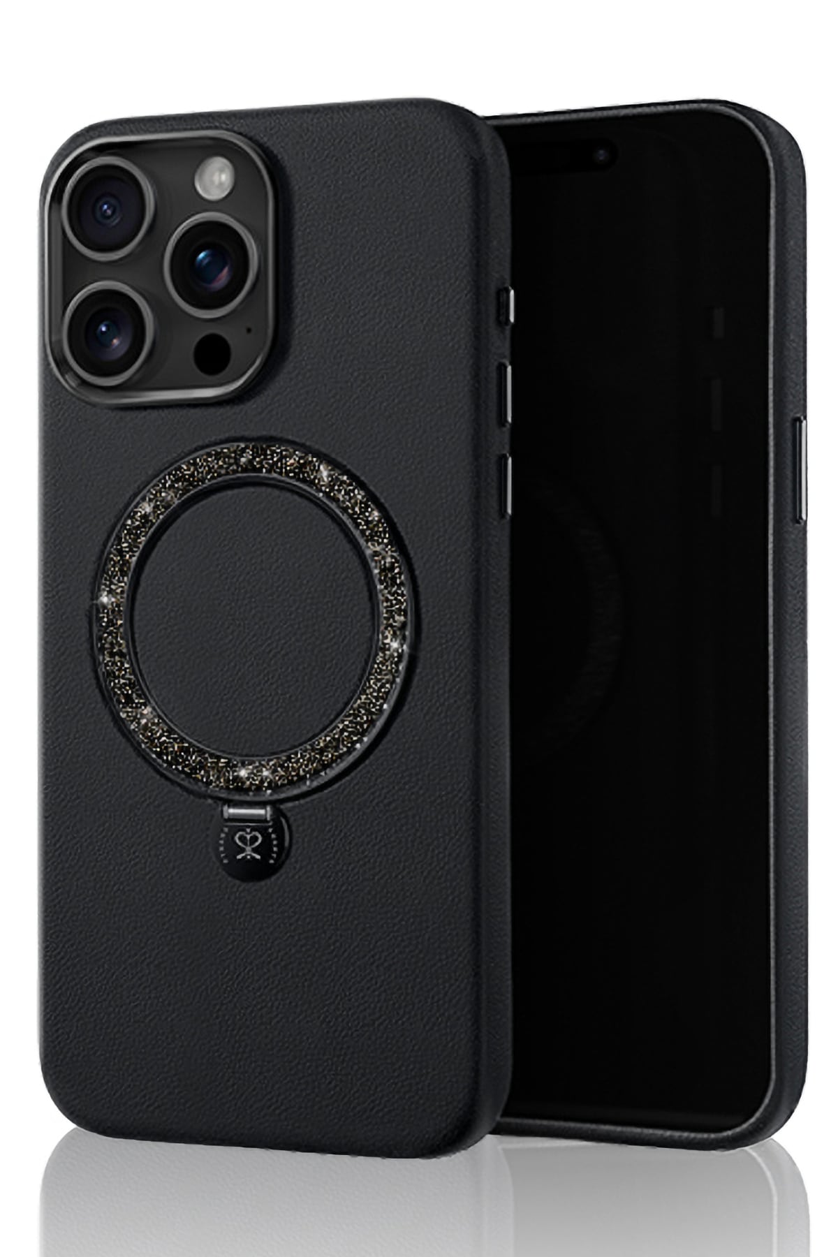 Pynana Dancing Circle iPhone 15 Pro Max Standlı Kılıf Magsafe Uyumlu Siyah Pynana