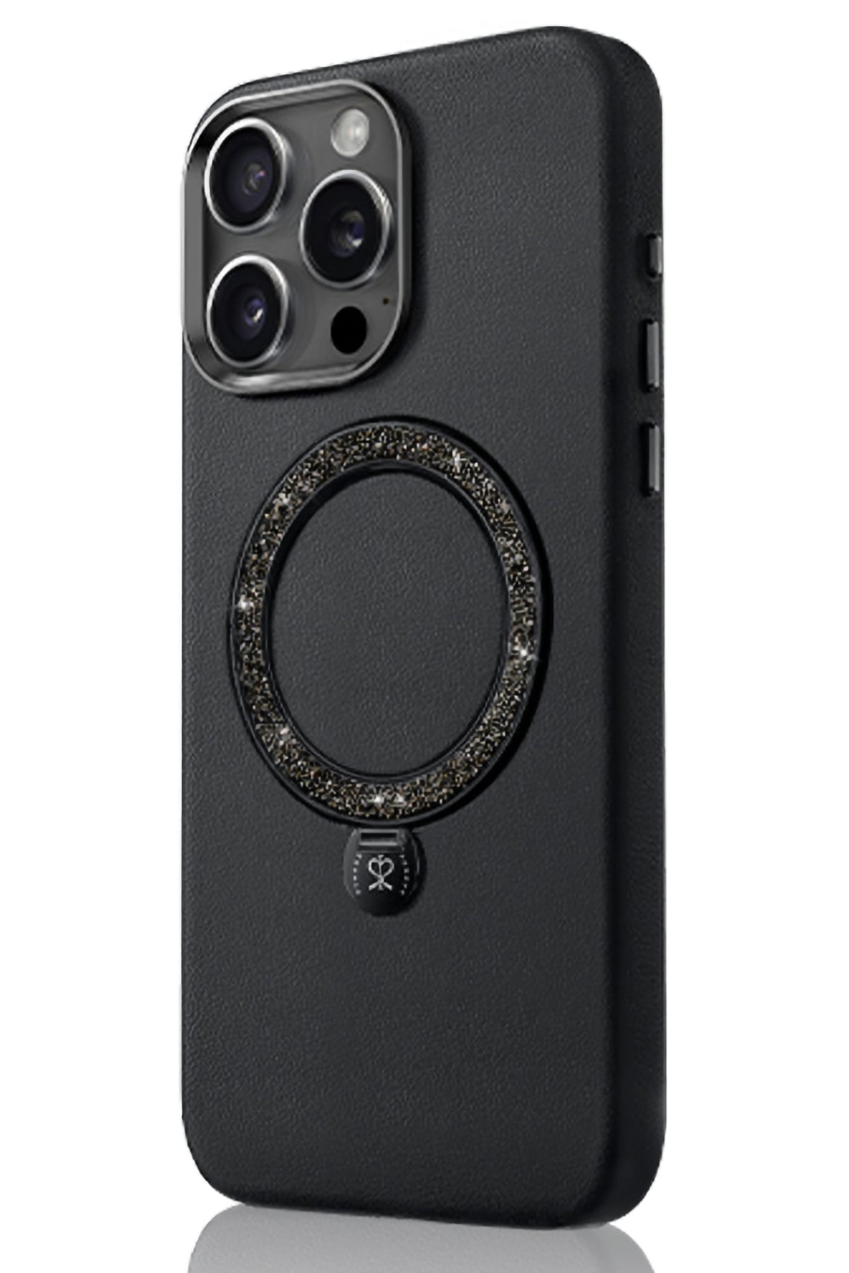 Pynana Dancing Circle iPhone 15 Pro Max Standlı Kılıf Magsafe Uyumlu Siyah Pynana