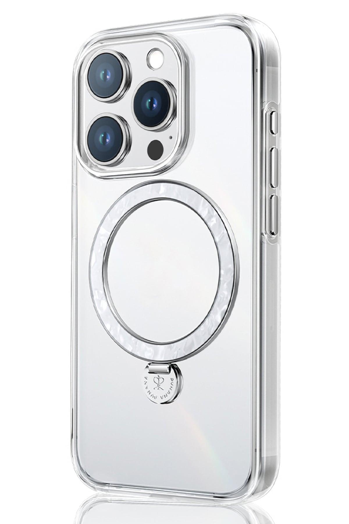 Pynana Dancing Streamer Magsafe Uyumlu iPhone 15 Pro Max Standlı Kılıf Beyaz Pynana