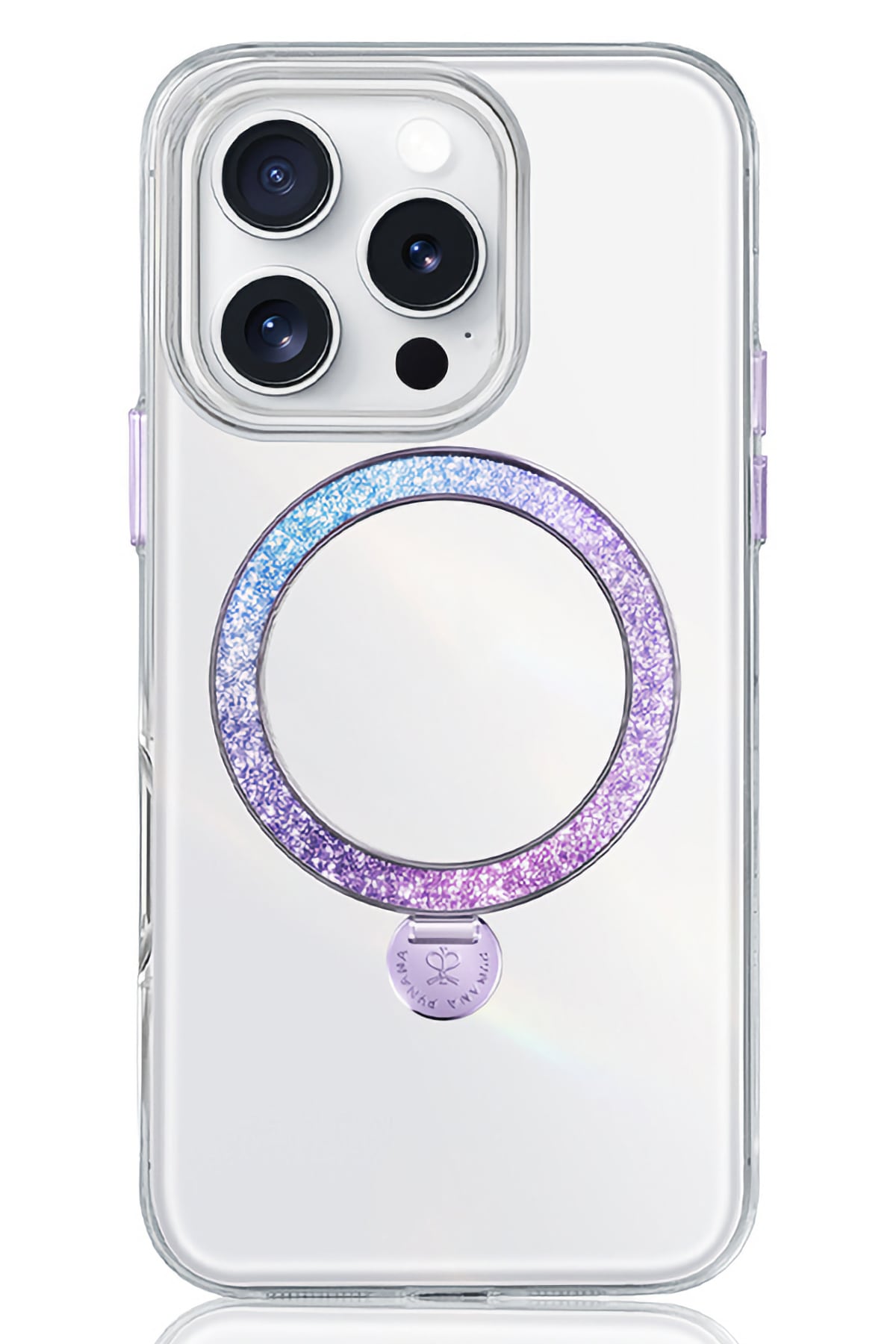 Pynana Dancing Streamer Magsafe Uyumlu iPhone 15 Pro Max Standlı Kılıf Mor Pynana