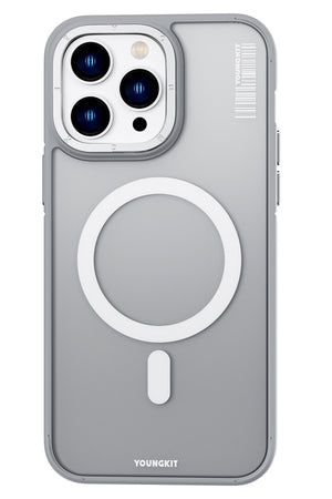 Youngkit Rock Sand Skin iPhone 15 Pro Uyumlu Magsafe Gri Kılıf