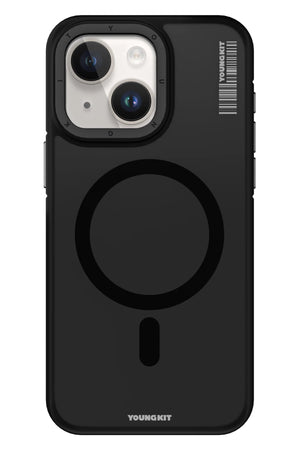 Youngkit Rock Sand Skin iPhone 15 Plus Uyumlu Magsafe Siyah Kılıf
