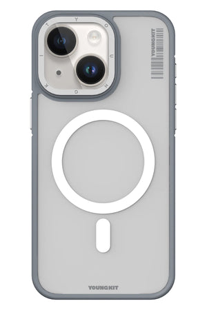 Youngkit Rock Sand Skin iPhone 15 Plus Uyumlu Magsafe Gri Kılıf