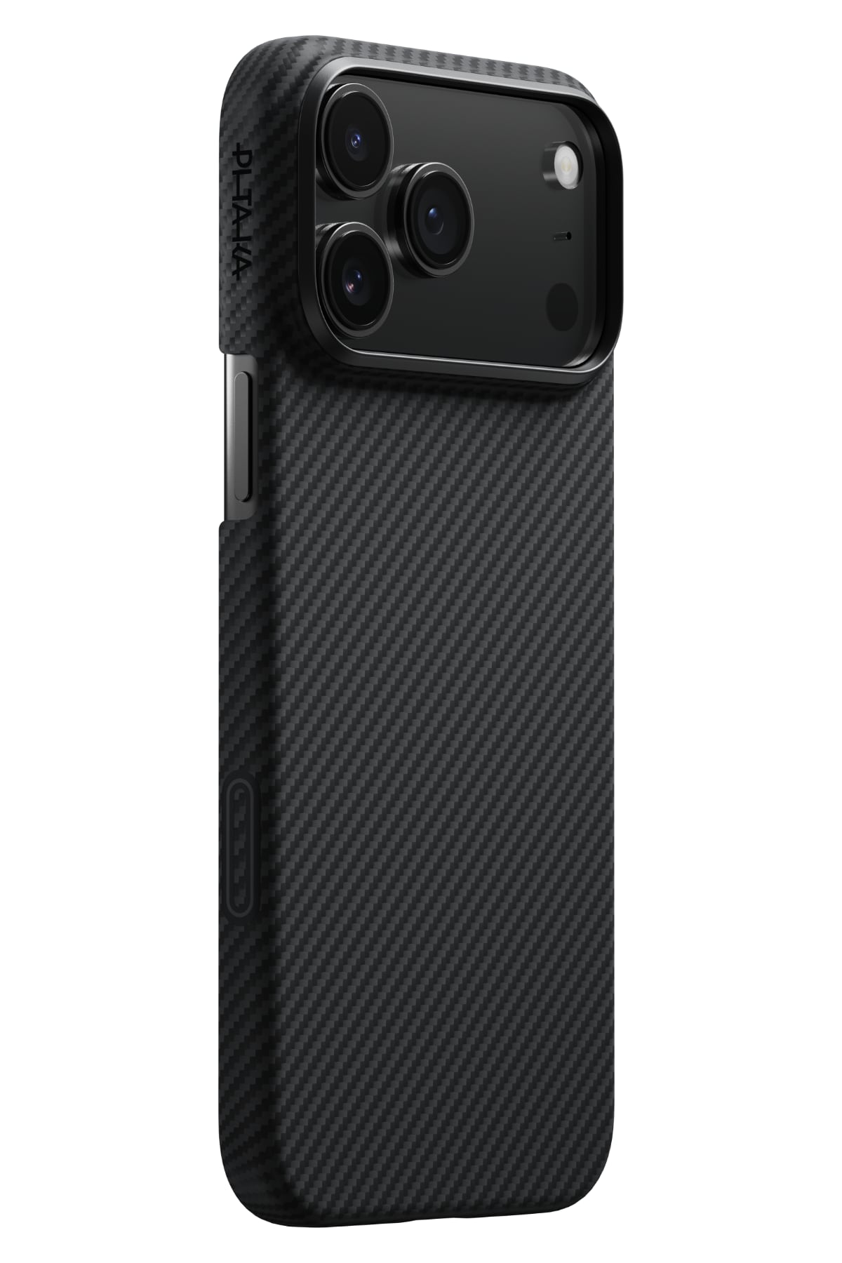 Tactile Woven iPhone 17 Pro Max MagSafe Uyumlu 1500D Aramid Fiber Kılıf Black-Gray Twill Pitaka