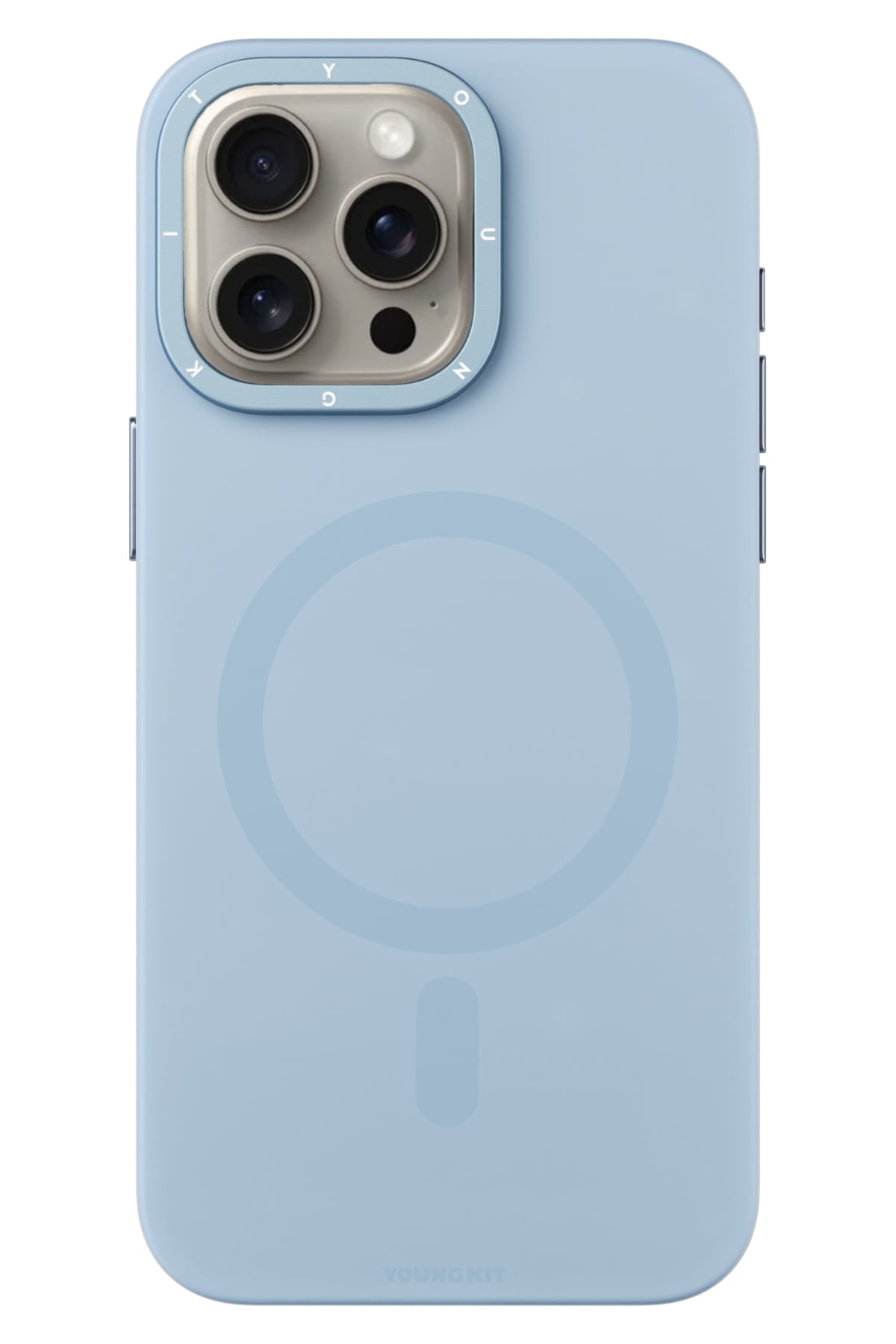 Youngkit Velvet iPhone 15 Pro Magsafe Uyumlu Kılıf Mavi