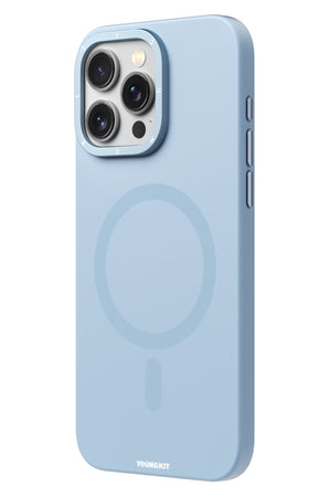 Youngkit Velvet iPhone 15 Pro Max Magsafe Uyumlu Kılıf Mavi