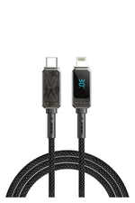 Wiwu Titan Serisi Lightning to Type-C PD 30W LED Şarj ve Data Kablosu 1.2M Siyah Wiwu