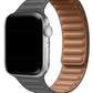 Apple Watch Uyumlu Baklalı Deri Loop Kordon Gri