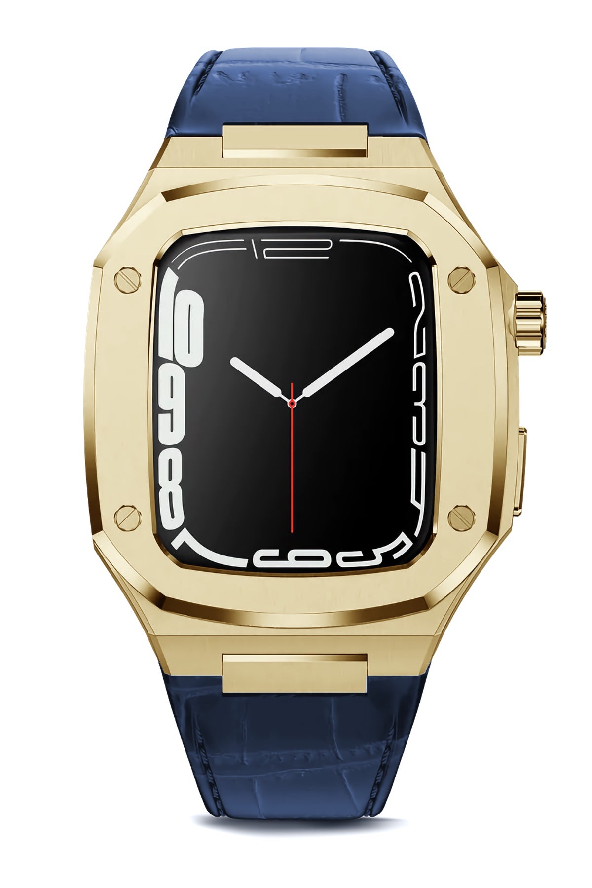 Apple Watch Uyumlu Belize Gold Kasa Koruyucu Deri Kordon Lacivert  bikordon