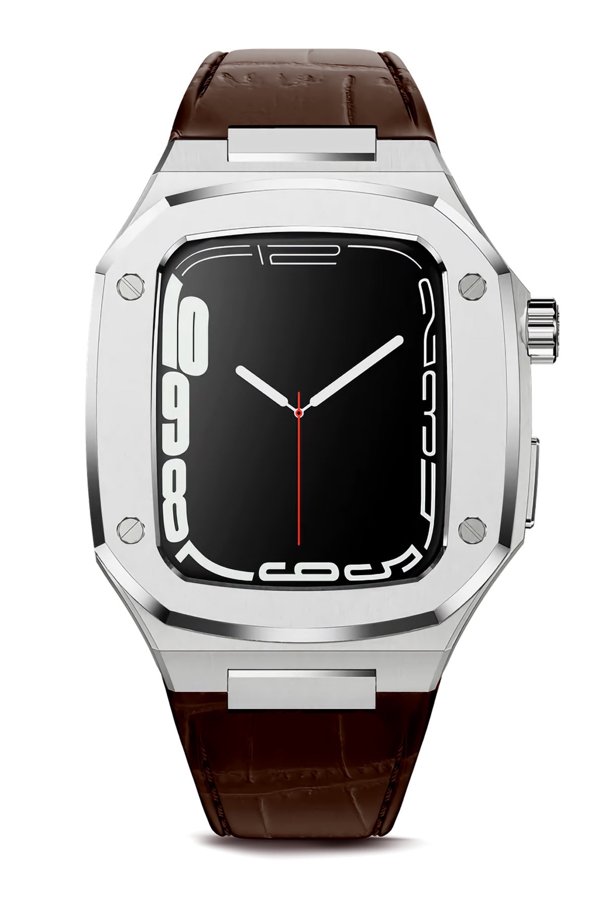 Apple Watch Uyumlu Belize Gümüş Gri Kasa Koruyucu Deri Kordon Taba  bikordon