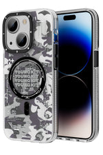 Youngkit Kamuflaj iPhone 14 Plus Magsafe Mor Kılıf Youngkit
