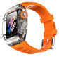 Apple Watch Uyumlu Armor Loop Şeffaf Kasa Koruyucu Mandarine Silikon Kordon